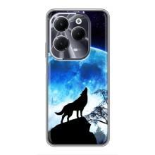 Чехол с Волком на Infinix Hot 40 – Воет на луну