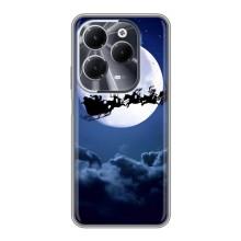 Чехол Санта Клаус для Infinix Hot 40 (Санта - луна)