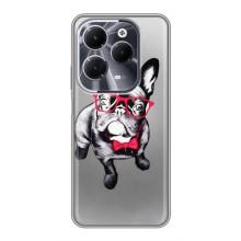Чехол (ТПУ) Милые собачки для Infinix Hot 40 (Бульдог в очках)