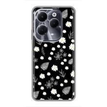Чехлы с тематикой "ЦВЕТЫ" на Infinix Hot 40 (цветение на чорном)
