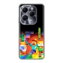 Чехлы для Infinix Hot 40 (Персонажи Майн Крафт) (Герой Майнкрафт)