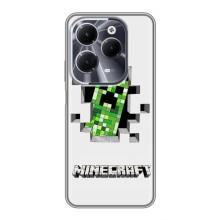 Чехлы для Infinix Hot 40 (Персонажи Майн Крафт) (Крипер)