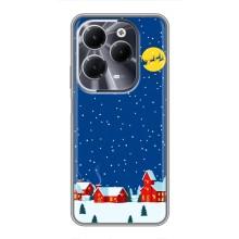 Силиконовый бампер на рождество для Infinix Hot 40 (Город в снегу)