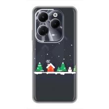 Силиконовый бампер на рождество для Infinix Hot 40 (Город зимний)