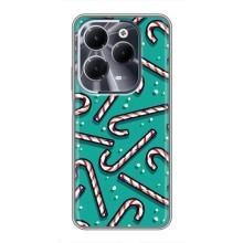 Силиконовый бампер на рождество для Infinix Hot 40 (Леденцы)