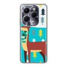 Силиконовый бампер с картинкой животных для Infinix Hot 40 (Олень с шарфом)