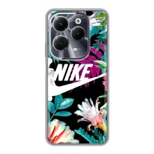 Силиконовый Чехол на Infinix Hot 40 с картинкой Nike (Цветочный Nike)