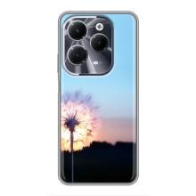Силиконовый Чехол с одуванчиками на Infinix Hot 40 – Закат с одуванчиком