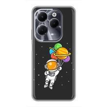 Силіконовый Чохол з принтом "Космонавти" на Infinix Hot 40 – Космонавт з кульками