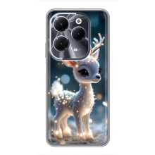 Яскравий чохол для Infinix Hot 40 з Зимові Оленята – Блискуче оленятко