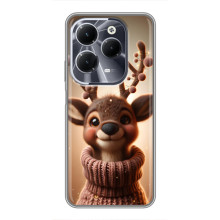 Яскравий чохол для Infinix Hot 40 з Зимові Оленята – Олень в светрі