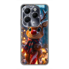 Яскравий чохол для Infinix Hot 40 з Зимові Оленята – Олень з шарфом