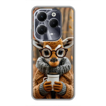 Печатный чехол «Зверята с кофе» для Infinix Hot 40 – Жираф с кофе