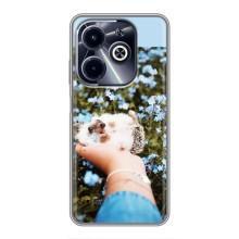 Чохли з зображенням різних тварин на Infinix Hot 40i (Їжачок в руці)