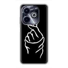 Чехлы (Знак сердечка) на Infinix Hot 40i – Сердце на черном