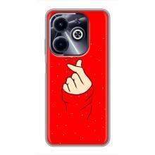 Чехлы (Знак сердечка) на Infinix Hot 40i – Сердце на красном