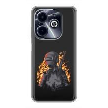 Чохол з картинкою "Герой Pubg" на Infinix Hot 40i – В полум'ї