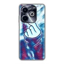 Чехол с принтом для Infinix Hot 40i (AlphaPrint - Знак сердечка)
