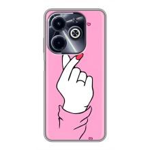 Чехол с принтом для Infinix Hot 40i (AlphaPrint - Знак сердечка)