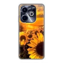 Чехол с Цветами для Infinix Hot 40i (поле подсолнухов)