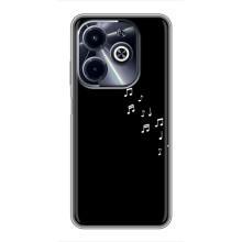 Чехол с картинками на черном фоне для Infinix Hot 40i – Ноты