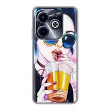 Чохол з картинкою Модні Дівчата Infinix Hot 40i (Дівчина з коктейлем)