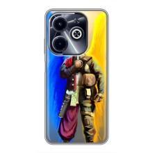 Чехол с картинкой (Патриотический КОЗАК) на Infinix Hot 40i – Козак с крыльями