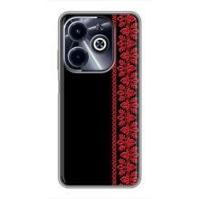 Силиконовый Чехол на Infinix Hot 40i с картинкой Вышиванки – Вышиванка на черном