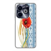 Силиконовый Чехол на Infinix Hot 40i с картинкой Вышиванки – Вышиванка с цветком