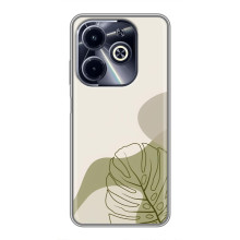 Силконовий чохол з принтом в квітах на Infinix Hot 40i (Монстера зелена)