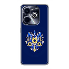 Чехол с украинским гербом на Infinix Hot 40i (Цветочный герб)