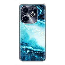 Мраморный чехол на Infinix Hot 40i (VPrint) (Голубой мрамор)