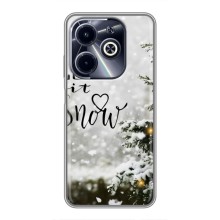 Новогодние, Праздничные Чехлы для Infinix Hot 40i - 2024 год (Let it snow)