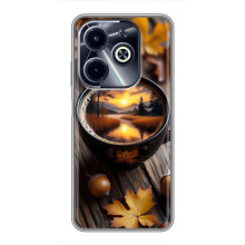 Чохол з унікальним дизайном 'Осінь з кавою' для Infinix Hot 40i – Темна кава