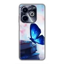 Силіконовий бампер з картинкою звірів для Infinix Hot 40i (Метелик синій)