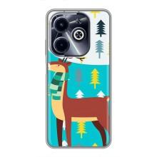 Силіконовий бампер з картинкою звірів для Infinix Hot 40i (Олень із шарфом)