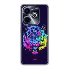Силіконовий бампер з картинкою звірів для Infinix Hot 40i (Тигр-Арт)