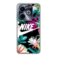 Силиконовый Чехол на Infinix Hot 40i с картинкой Nike – Цветочный Nike