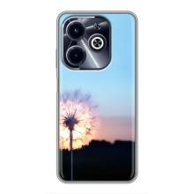 Силиконовый Чехол с одуванчиками на Infinix Hot 40i – Закат с одуванчиком