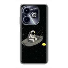 Силіконовый Чохол з принтом "Космонавти" на Infinix Hot 40i – Космонавт на рибалці