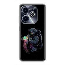 Силіконовый Чохол з принтом "Космонавти" на Infinix Hot 40i – В руках земля