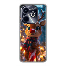 Яскравий чохол для Infinix Hot 40i з Зимові Оленята – Олень з шарфом