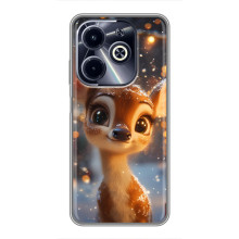 Яскравий чохол для Infinix Hot 40i з Зимові Оленята – Оленятко серед герлянд