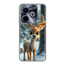 Яскравий чохол для Infinix Hot 40i з Зимові Оленята – Оленятко в лісі