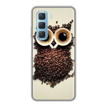 Чехлы с принтом СОВЫ для Infinix Hot 50 5G – Сова с зерен кофе