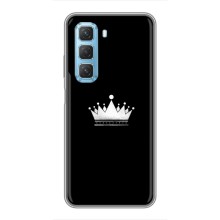 Чохол (Корона на чорному фоні) для Ініфінікс Хот 50 5G – Біла корона
