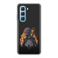 Чохол з картинкою "Герой Pubg" на Infinix Hot 50 5G (В полум'ї)