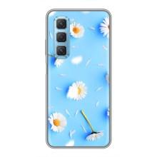 Чохол з Квітами для Infinix Hot 50 5G (ромашки на блакитному)