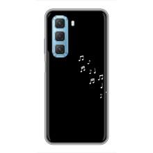 Чехол с картинками на черном фоне для Infinix Hot 50 5G – Ноты
