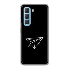 Чехол с картинками на черном фоне для Infinix Hot 50 5G – Самолетик